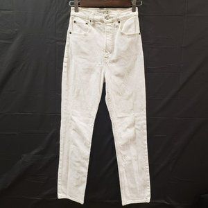Abercrombie & Fitch Womens Ankle Straight Ultra High Rise Jeans Size 2 Ivory